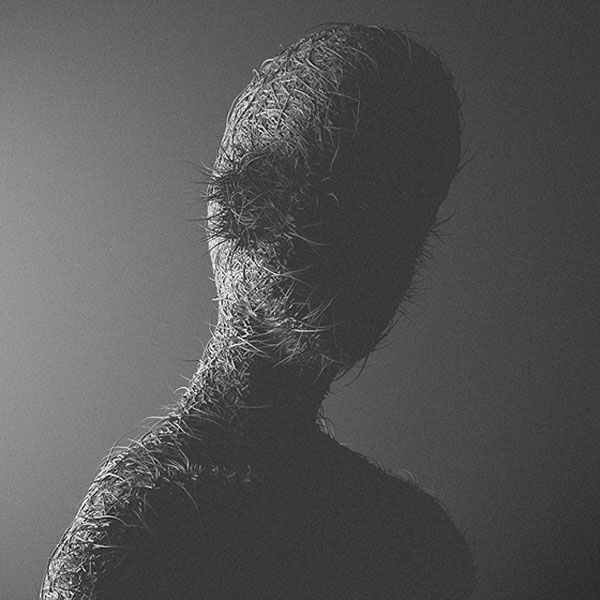 Creepy hairy digital portraits by Can Pekdemir