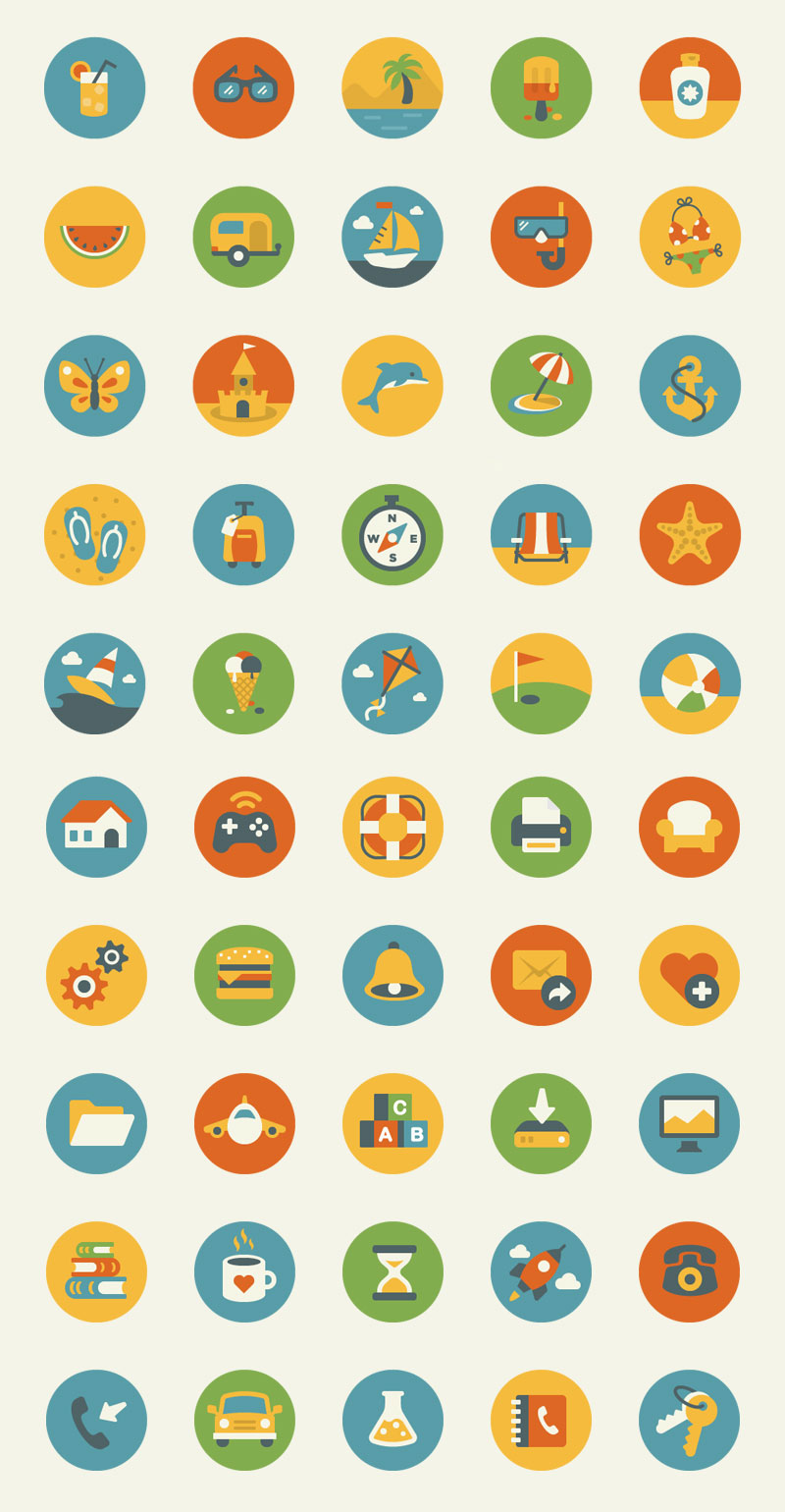 10 Awesome Free Flat Icons Packs