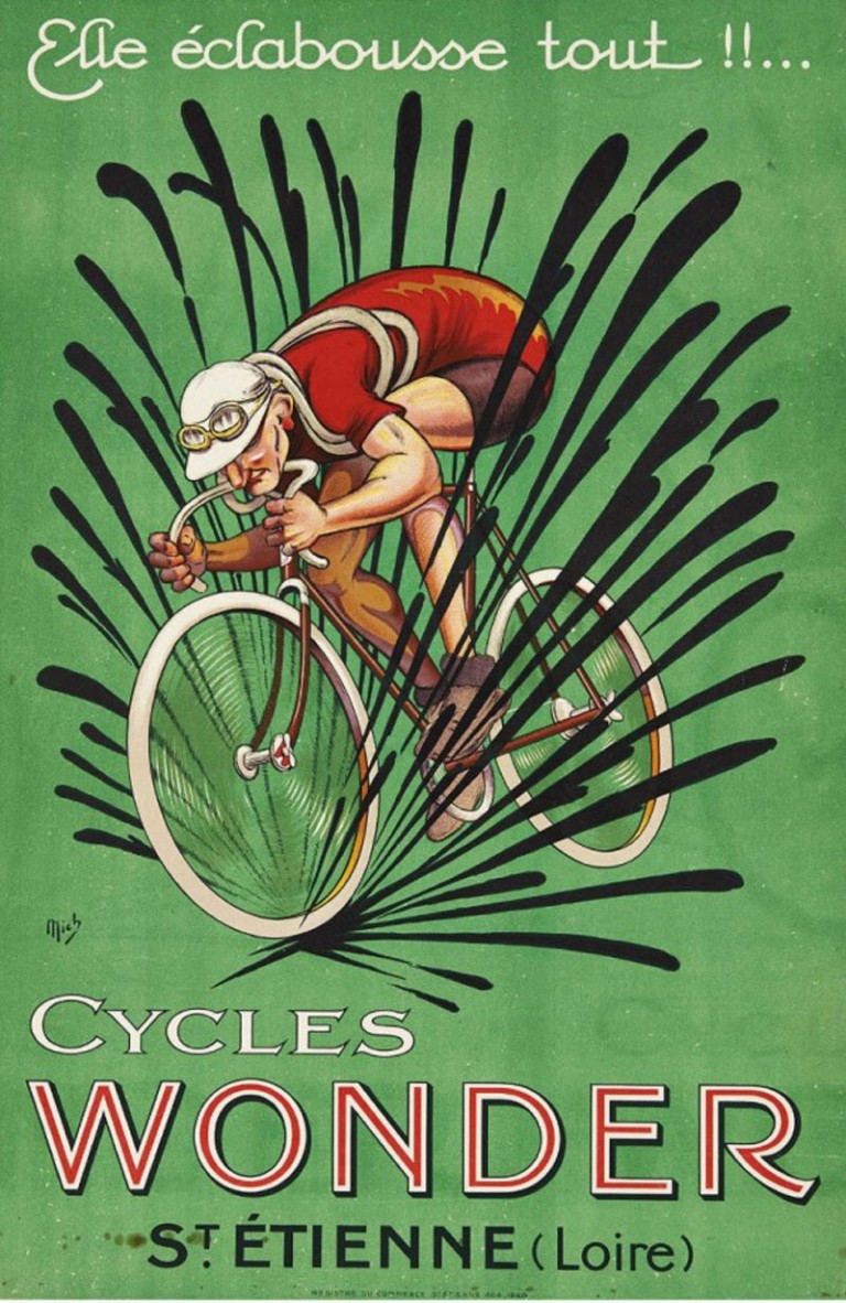 A collection of vintage bike ads