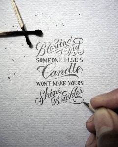 Get your positive thinking from these tiny hand-lettered messages