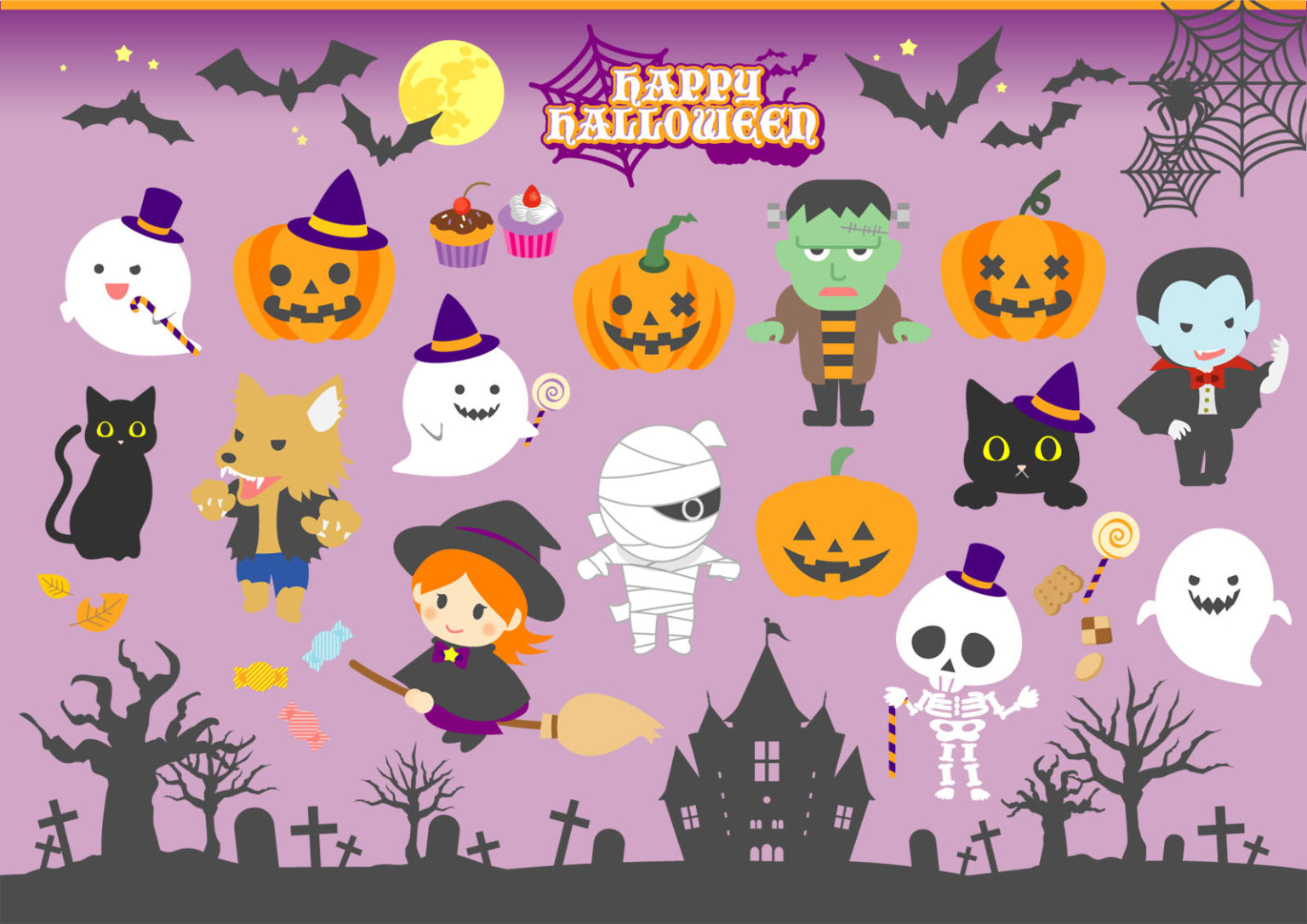 Halloween freebies 11 Types of Halloween Illustrations and Templates